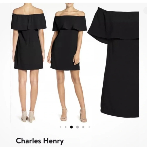 Charles Henry Off Shoulder Little Black Dress Size 2X New‎ with Tags Mini Dress - Picture 1 of 11